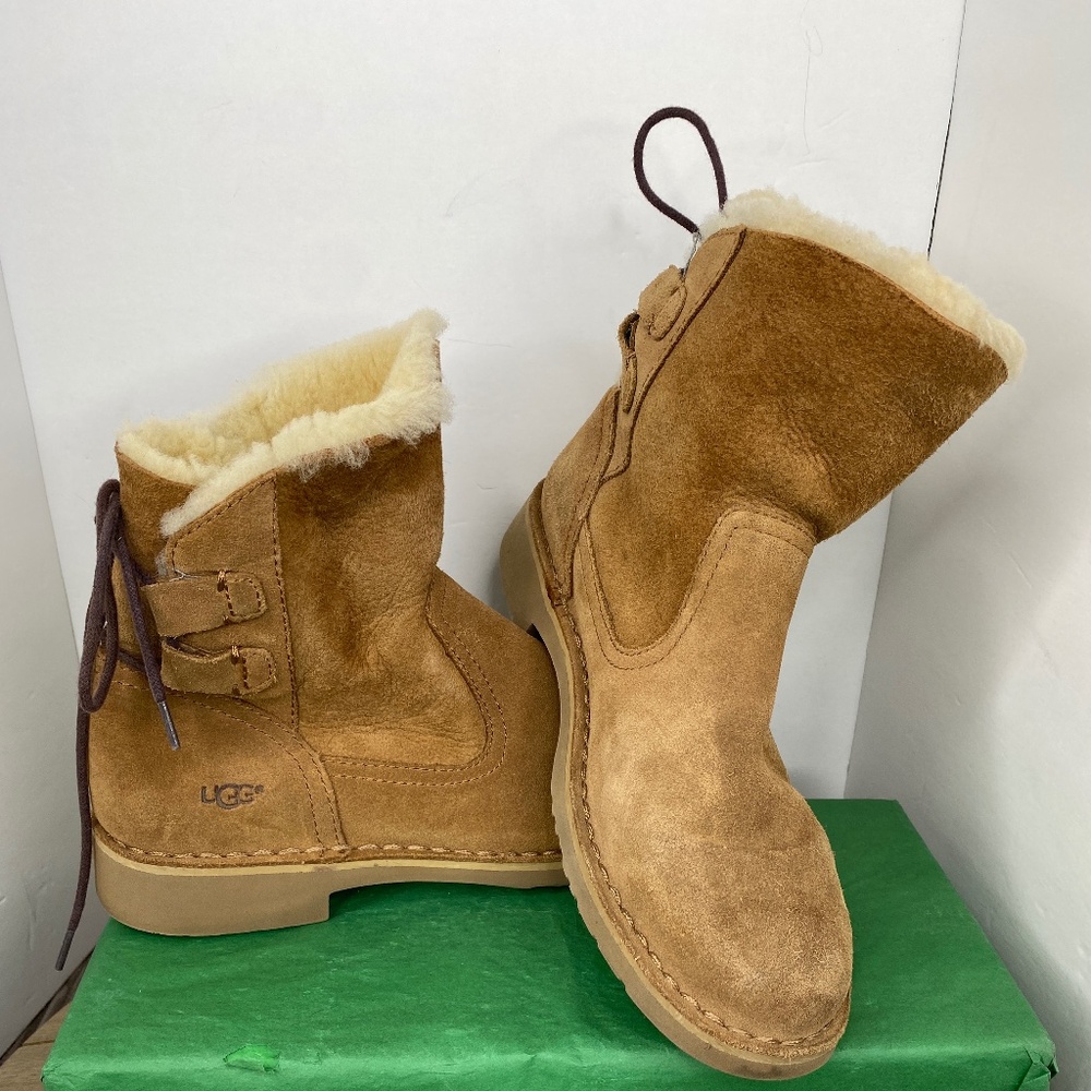 UGG NAYIAH BOOTS WOMEN'S LIGHT BROWN  SZ-6